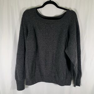 J. Crew Sweater Women's XL Dark Grey Knit Round Neck Long Sleeve Wool Alpaca